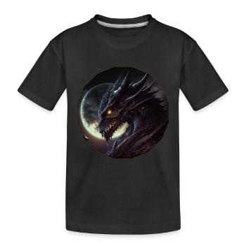 Regard sombre du dragon - T-shirt bio Premium Enfant - noir - Devant