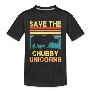 Sauvez les licornes potelées - T-shirt bio Premium Enfant - noir - Devant