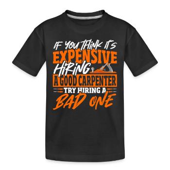 Charpentier Menuiserie Artisan Outil - T-shirt bio Premium Enfant - noir - Devant
