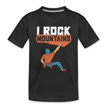 Klettern für Kletterer Bergsteigen - Kinder Premium Bio T-Shirt - Schwarz - Vorne