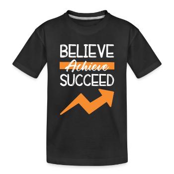 Belief in success - Kids' Premium Organic T-Shirt - black - Front
