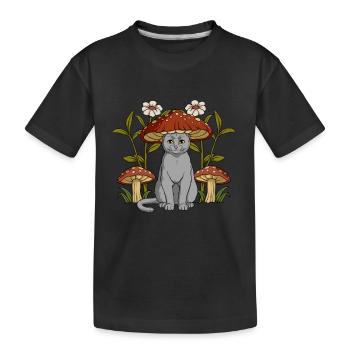Chat Cottagecore - T-shirt bio Premium Enfant - noir - Devant