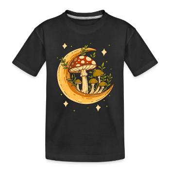 Champignon lunaire Cottagecore - T-shirt bio Premium Enfant - noir - Devant
