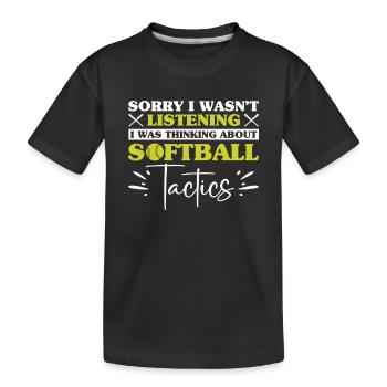 Softball-Trainerin - Kinder Premium Bio T-Shirt - Schwarz - Vorne