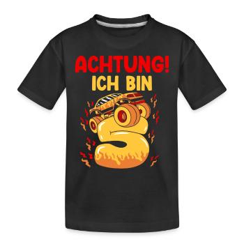 5 Geburtstag Junge Auto Monster Truck Ich Bin 5 - Kinder Premium Bio T-Shirt - Schwarz - Vorne