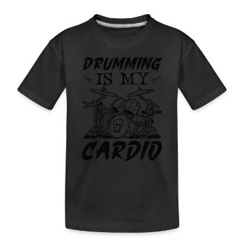 Drummer Drums Music Drum Set Drumming - Kids' Premium Organic T-Shirt - black - Front