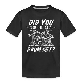 Drummer Drums Music Drum Set Drumming - Kids' Premium Organic T-Shirt - black - Front