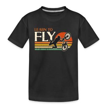 BMX Racing Learn To Fly Retro Bicycle BMX Rider - Kinder Premium Bio T-Shirt - Schwarz - Vorne