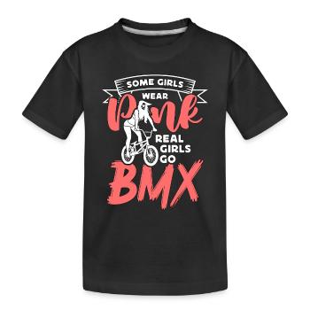 BMX Racing Some Girls Wear Pink Bicycle BMX Rider - Kinder Premium Bio T-Shirt - Schwarz - Vorne