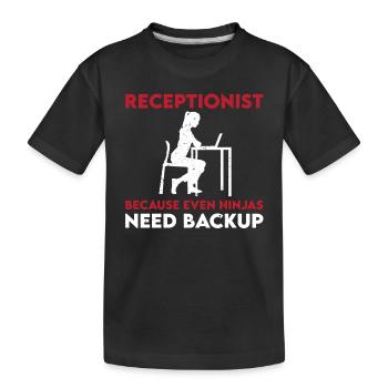 Drôle de réceptionniste disant - T-shirt bio Premium Enfant - noir - Devant