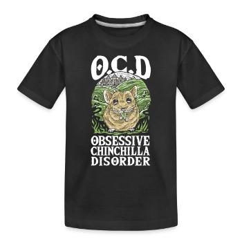 O.C.D Trouble obsessionnel du chinchilla Chinchilla Maman - T-shirt bio Premium Enfant - noir - Devant
