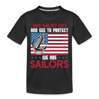 Sailor We Are Sailors - Kids' Premium Organic T-Shirt - black - Front