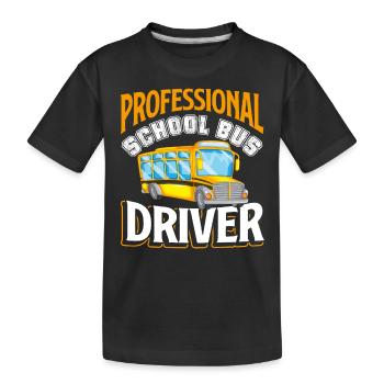 School Bus Driver Professional School Bus Driver - Kids' Premium Organic T-Shirt - black - Front