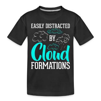 Facilement distrait par les formations nuageuses - T-shirt bio Premium Enfant - noir - Devant