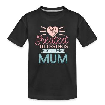 Mes plus grandes bénédictions Appelez-moi maman - T-shirt bio Premium Enfant - noir - Devant