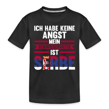 Ich habe keine Angst mein Schwiegervater ist Serbe - Kinder Premium Bio T-Shirt - Schwarz - Vorne