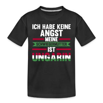 Ich habe keine Angst meine Schwiegermutter ist Ung - Kinder Premium Bio T-Shirt - Schwarz - Vorne