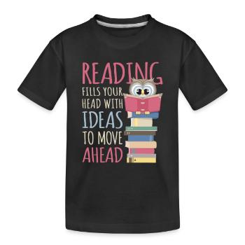 Rat de bibliothèque lecture Rat de bibliothèque Bibliothèque Hibou - T-shirt bio Premium Enfant - noir - Devant