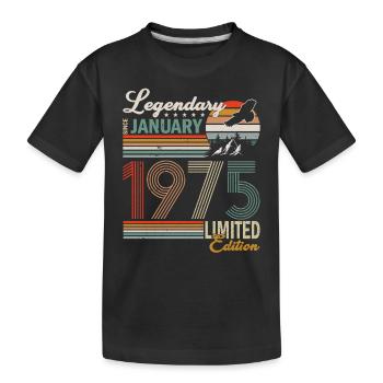 Statut de légende depuis janvier Né en 1975 - T-shirt bio Premium Enfant - noir - Devant