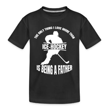 Eishockeyspieler Hockeyfan Eishockey Eishockeyteam - Kinder Premium Bio T-Shirt - Schwarz - Vorne