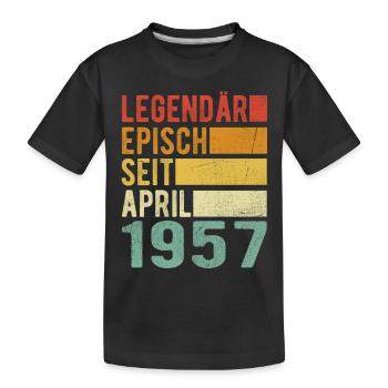 Legendär seit April 1957 - Kinder Premium Bio T-Shirt - Schwarz - Vorne