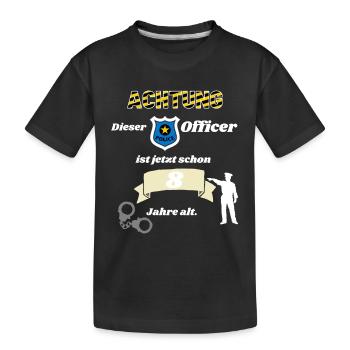 Polizei - 8. Geburtstag, für alle Polizeifans - Kinder Premium Bio T-Shirt - Schwarz - Vorne