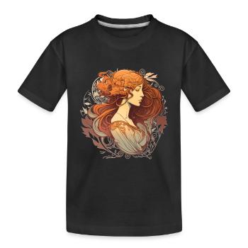 Femme mystique façon art nouveau - T-shirt bio Premium Enfant - noir - Devant