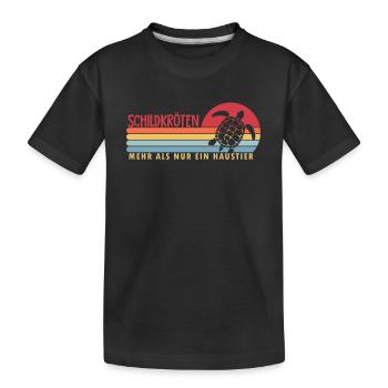 Les tortues plus qu’un animal de compagnie Tortue - T-shirt bio Premium Enfant - noir - Devant