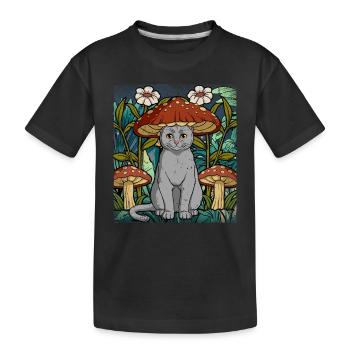 Chat Cottagecore - T-shirt bio Premium Enfant - noir - Devant