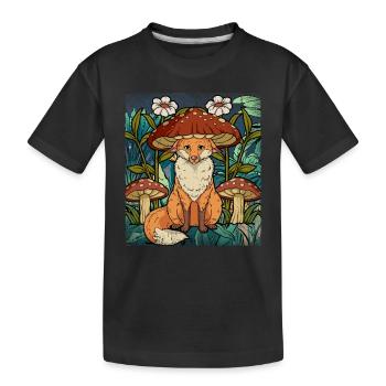 Cottagecore Fox - Kids' Premium Organic T-Shirt - black - Front