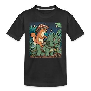 Cottagecore Squirrel - Kids' Premium Organic T-Shirt - black - Front