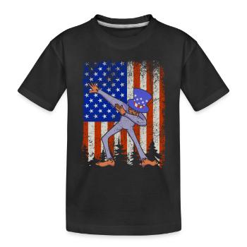 Dabbing Bigfoot 4 juillet Sasquatch Américain - T-shirt bio Premium Enfant - noir - Devant