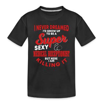 Drôle de réceptionniste médical - T-shirt bio Premium Enfant - noir - Devant
