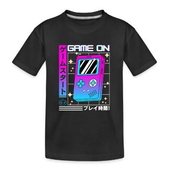 Série Rétro Futuriste : Japonais - Game on - T-shirt bio Premium Enfant - noir - Devant
