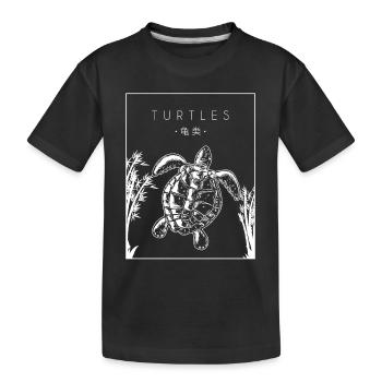 Turtles Chinese Hanzi Aquatic Turtle - Kids' Premium Organic T-Shirt - black - Front