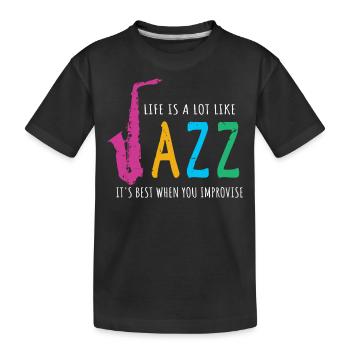 Musique jazz - Musiciens de jazz - T-shirt bio Premium Enfant - noir - Devant