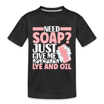 Seifenmacher Seife Machen - Kinder Premium Bio T-Shirt - Schwarz - Vorne