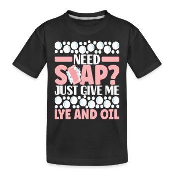 Seifenmacher Seife Machen - Kinder Premium Bio T-Shirt - Schwarz - Vorne