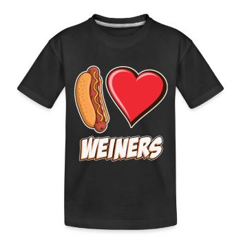 Ich liebe Weiners Hotdog Lovers Welpenherz Lustig - Kinder Premium Bio T-Shirt - Schwarz - Vorne