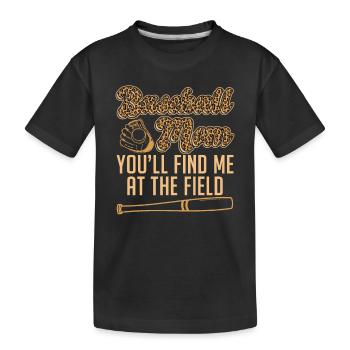 Maman de baseball Trouvez-moi sur le terrain Maman softball - T-shirt bio Premium Enfant - noir - Devant