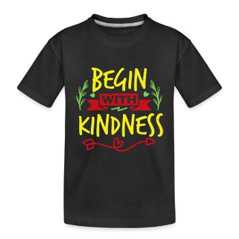 COMMENCEZ PAR LA GENTILLESSE - T-shirt bio Premium Enfant - noir - Devant