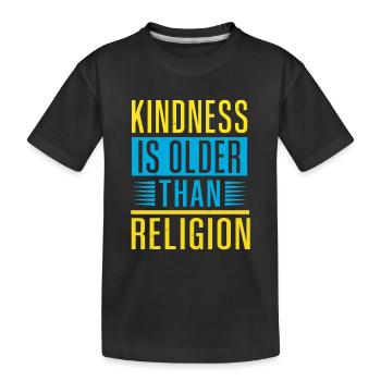 FREUNDLICHKEIT IST ÄLTER ALS RELIGION - Kinder Premium Bio T-Shirt - Schwarz - Vorne