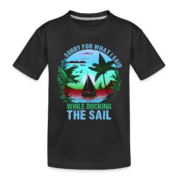 Retro Sailboat Sailor Captain Gift - T-shirt bio Premium Enfant - noir - Devant