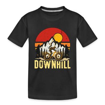 Mountain Bike Downhill Racing Cyclist Bike Racer - Kids' Premium Organic T-Shirt - black - Front