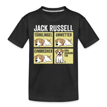 Hund Jack Russell - Kinder Premium Bio T-Shirt - Schwarz - Vorne