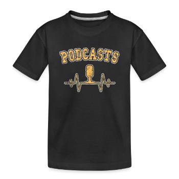 Podcast Heartbeat - Kids' Premium Organic T-Shirt - black - Front
