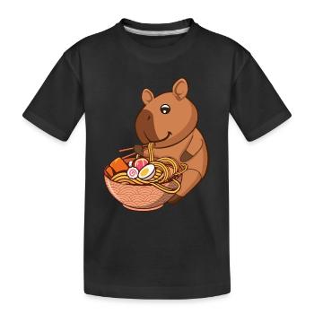 Soupe de nouilles japonaises Capybara - T-shirt bio Premium Enfant - noir - Devant