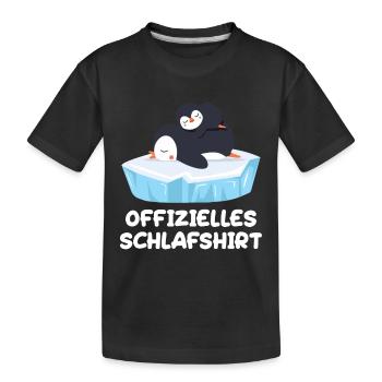 Offizielles Schlafshirt Pinguine - Kinder Premium Bio T-Shirt - Schwarz - Vorne