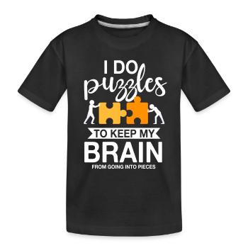Lustiges Puzzle Design - Kinder Premium Bio T-Shirt - Schwarz - Vorne