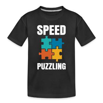 Speed Puzzling - Kids' Premium Organic T-Shirt - black - Front